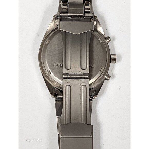 Vtg Visage Chronograph All Titanium Men's Watch 38mm Water Resistant New Battery - Picture 14 of 16